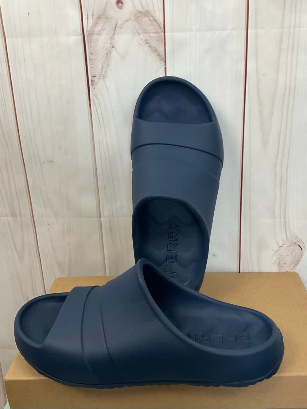 Sperry Navy Slip-On Slide Sandals for Men Size 10